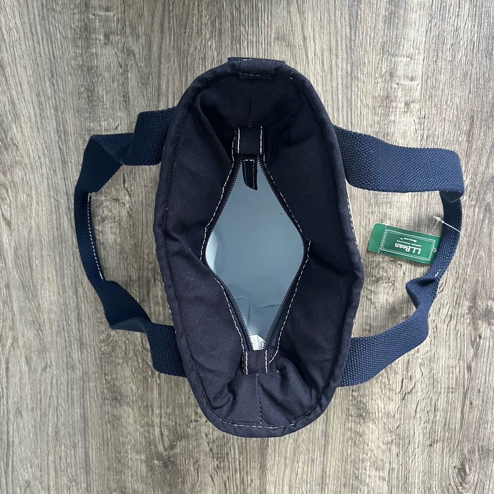 L. L. Bean Boat Bag Lunch Tote Classic Canvas Navy Insulated Contemporary NWT - Picture 7 of 8